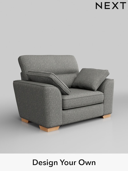Chunky Boucle Easy Clean/Mid Grey Stamford Highback (W42200) | £899