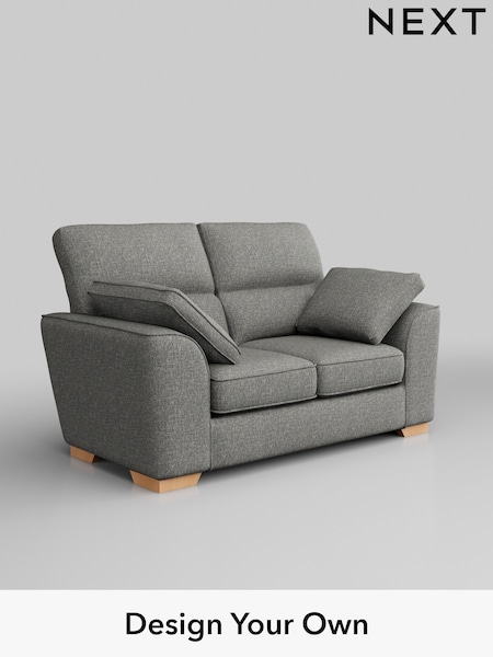 Chunky Boucle Easy Clean/Mid Grey Stamford Highback (W42200) | £1,099