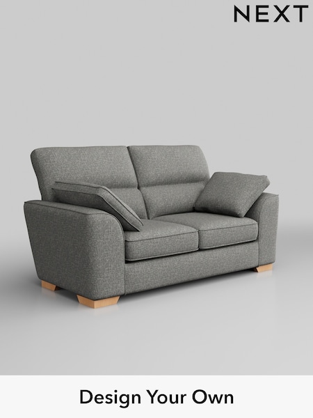 Chunky Boucle Easy Clean/Mid Grey Stamford Highback (W42200) | £1,199