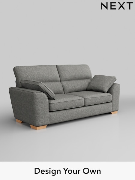 Chunky Boucle Easy Clean/Mid Grey Stamford Highback (W42200) | £1,299