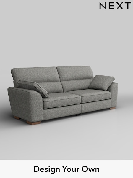 Chunky Boucle Easy Clean/Mid Grey Stamford Highback (W42200) | £1,399
