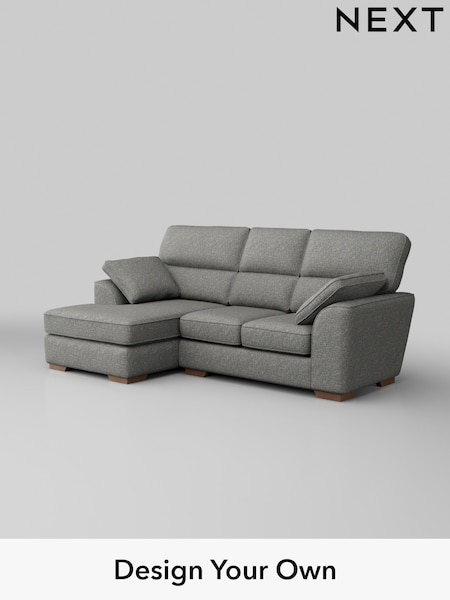 Chunky Boucle Easy Clean/Mid Grey Stamford Highback (W42200) | £1,775