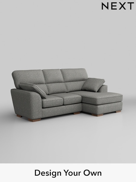 Chunky Boucle Easy Clean/Mid Grey Stamford Highback (W42200) | £1,775