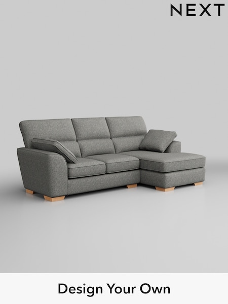 Chunky Boucle Easy Clean/Mid Grey Stamford Highback (W42200) | £1,875