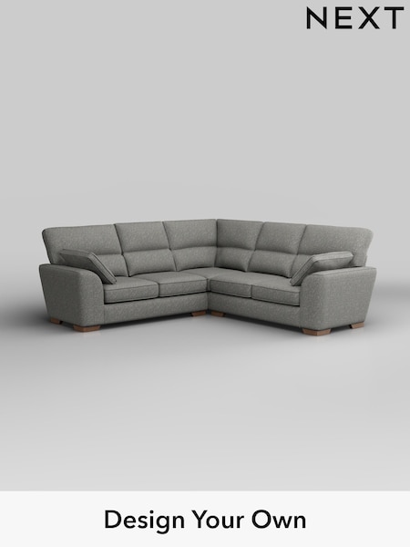 Chunky Boucle Easy Clean/Mid Grey Stamford Highback (W42200) | £2,425
