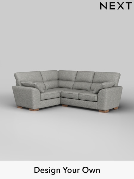 Chunky Boucle Easy Clean/Mid Grey Stamford Highback (W42200) | £2,150