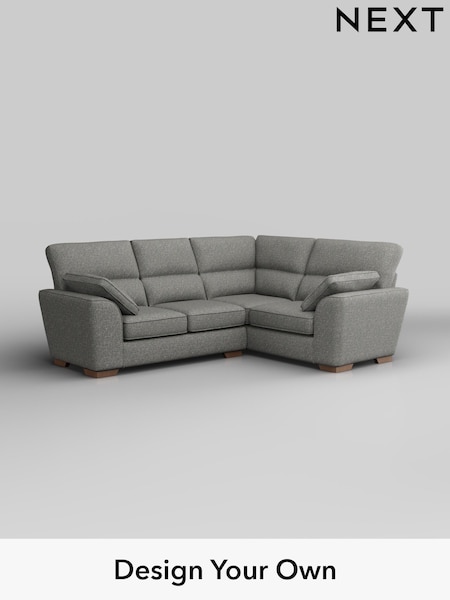 Chunky Boucle Easy Clean/Mid Grey Stamford Highback (W42200) | £2,150
