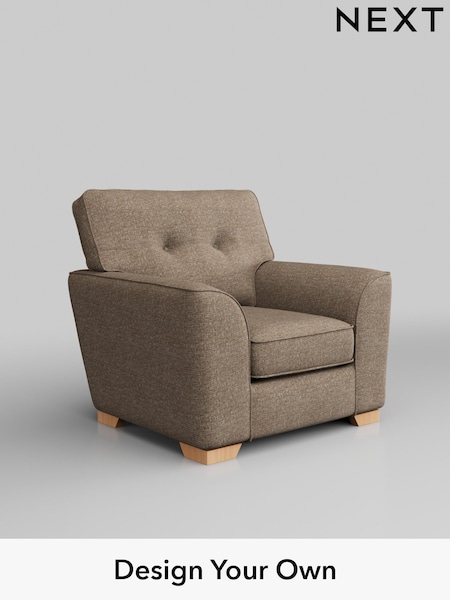 Chunky Boucle Easy Clean/Mid Natural Stamford Buttoned Back (W42205) | £799