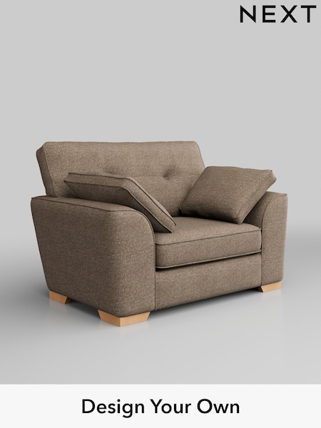 Chunky Boucle Easy Clean/Mid Natural Stamford Buttoned Back (W42205) | £899