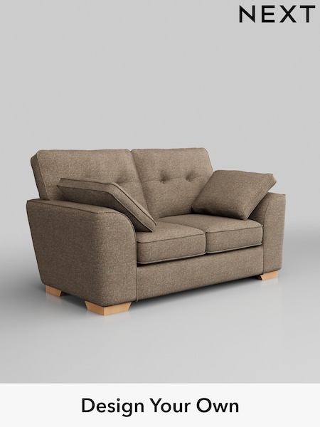 Chunky Boucle Easy Clean/Mid Natural Stamford Buttoned Back (W42205) | £1,099