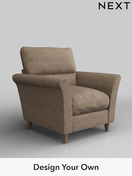 Chunky Boucle Easy Clean/Mid Natural Hartley Highback Relaxed Sit (W42210) | £875