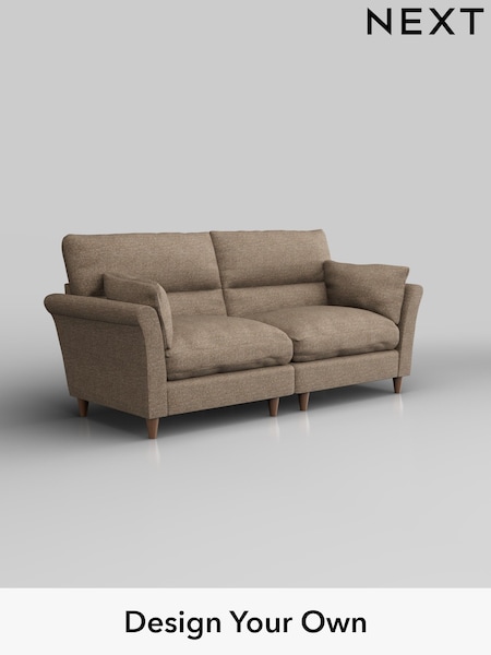 Chunky Boucle Easy Clean/Mid Natural Hartley Highback Relaxed Sit (W42210) | £1,425