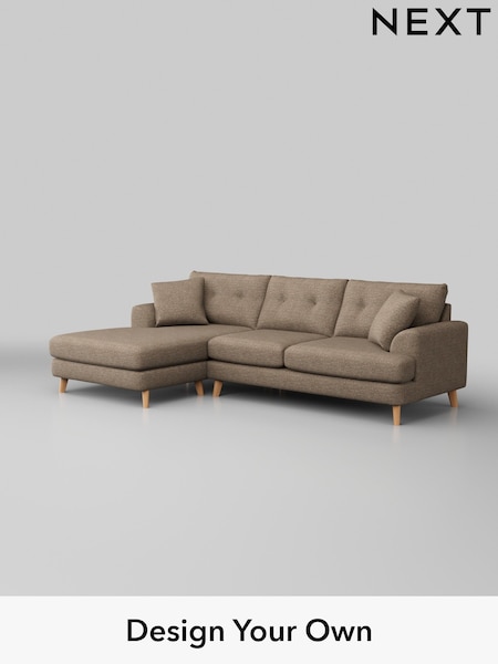 Chunky Boucle Easy Clean/Mid Natural Parker Buttoned Back (W42215) | £2,350