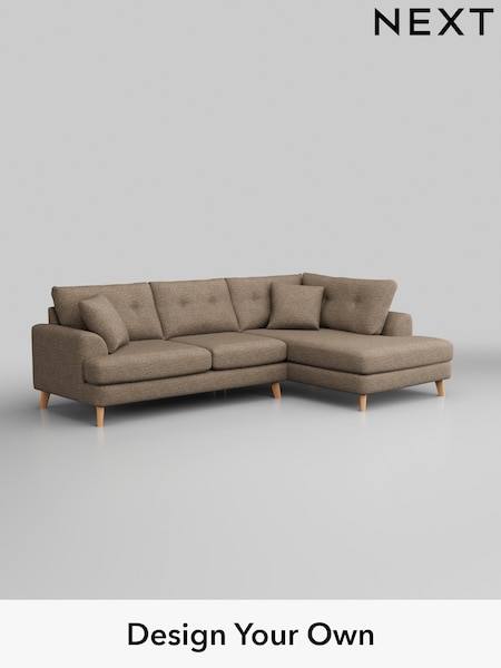 Chunky Boucle Easy Clean/Mid Natural Parker Buttoned Back (W42215) | £2,325