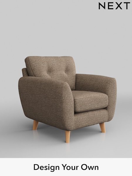 Chunky Boucle Easy Clean/Mid Natural Wilson Buttoned Back (W42219) | £599