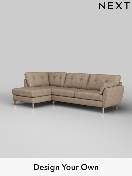 Chunky Boucle Easy Clean/Mid Natural Wilson Buttoned Back (W42219) | £1,775