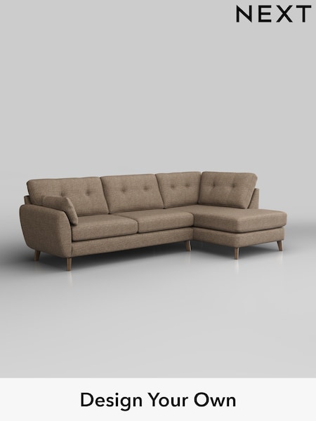 Chunky Boucle Easy Clean/Mid Natural Wilson Buttoned Back (W42219) | £1,775