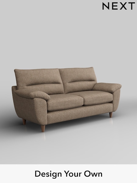 Chunky Boucle Easy Clean/Mid Natural Elliot Highback (W42223) | £1,175