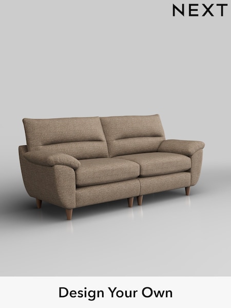 Chunky Boucle Easy Clean/Mid Natural Elliot Highback (W42223) | £1,275