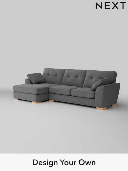Chunky Chenille/Dark Grey Stamford Buttoned Back (W42237) | £2,025
