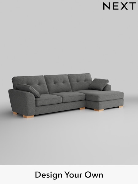Chunky Chenille/Dark Grey Stamford Buttoned Back (W42237) | £2,025