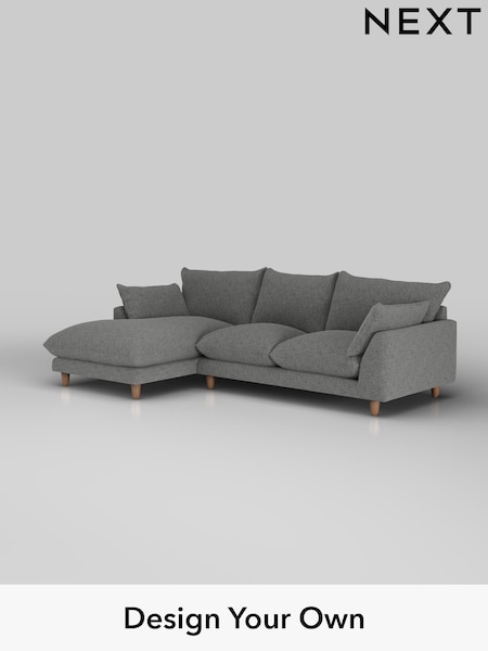 Chunky Chenille/Dark Grey Noa Deep Relaxed Sit (W42239) | £1,875