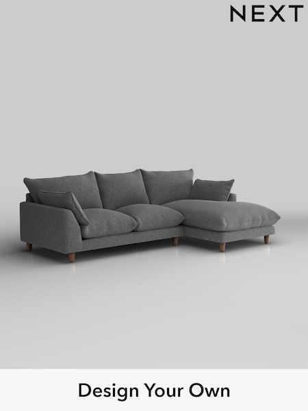 Chunky Chenille/Dark Grey Noa Deep Relaxed Sit (W42239) | £1,875