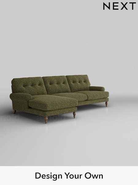 Chunky Chenille/Dark Moss Green Erin Buttoned Back Deep Sit (W42242) | £1,975