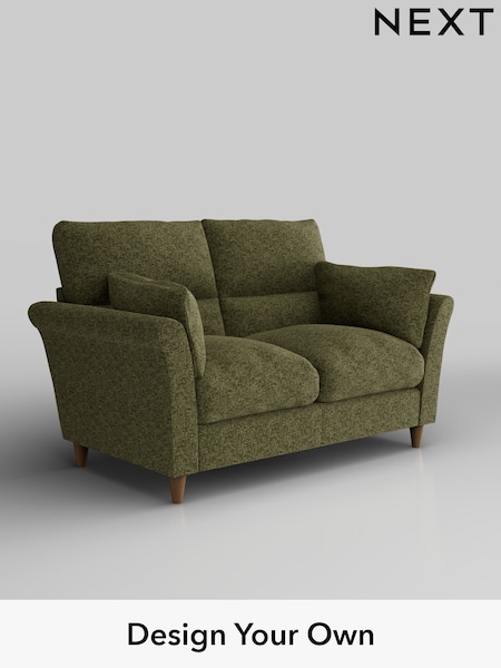 Chunky Chenille/Dark Moss Green Hartley Highback Relaxed Sit (W42245) | £1,125