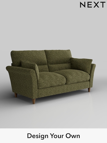 Chunky Chenille/Dark Moss Green Hartley Highback Relaxed Sit (W42245) | £1,325