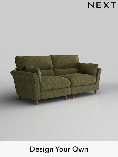 Chunky Chenille/Dark Moss Green Hartley Highback Relaxed Sit (W42245) | £1,425