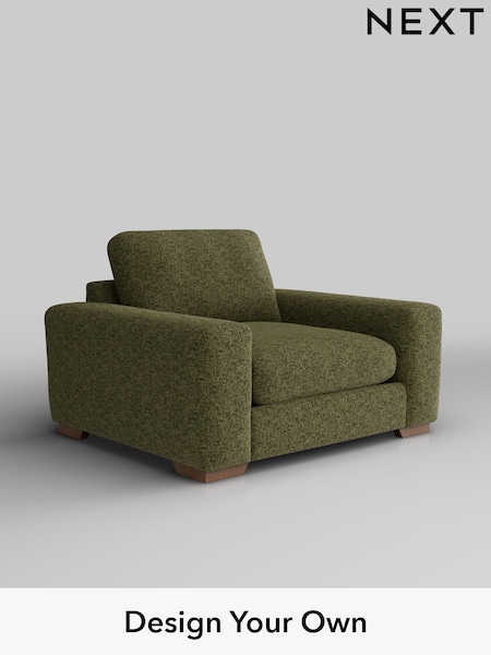 Chunky Chenille/Dark Moss Green Houghton Deep Relaxed Sit (W42251) | £1,025