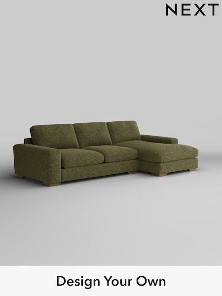 Chunky Chenille/Dark Moss Green Houghton Deep Relaxed Sit (W42251) | £2,325