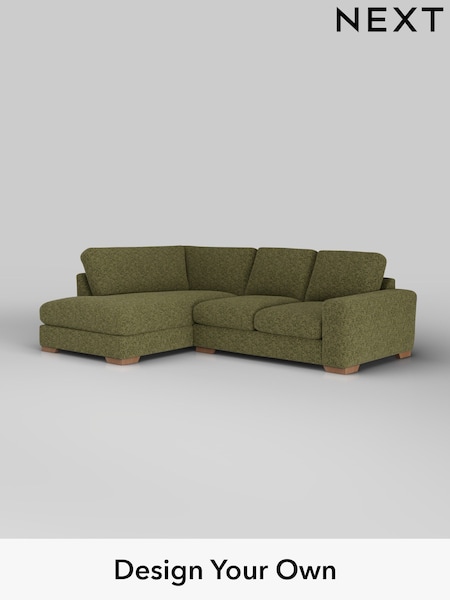 Chunky Chenille/Dark Moss Green Houghton Deep Relaxed Sit (W42251) | £2,150
