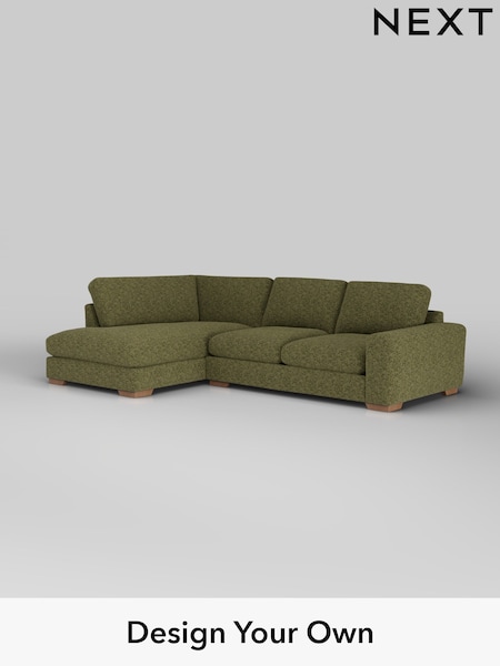 Chunky Chenille/Dark Moss Green Houghton Deep Relaxed Sit (W42251) | £2,250