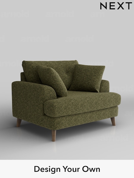 Chunky Chenille/Dark Moss Green Parker Buttoned Back (W42252) | £1,025