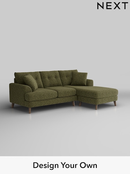 Chunky Chenille/Dark Moss Green Parker Buttoned Back (W42252) | £1,850