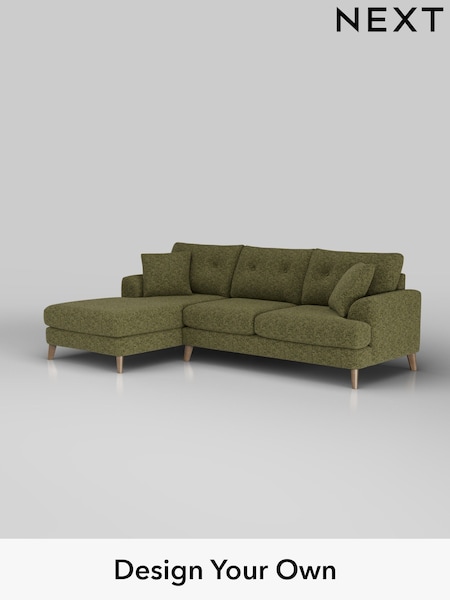 Chunky Chenille/Dark Moss Green Parker Buttoned Back (W42252) | £2,199