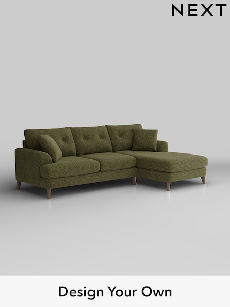 Chunky Chenille/Dark Moss Green Parker Buttoned Back (W42252) | £2,199