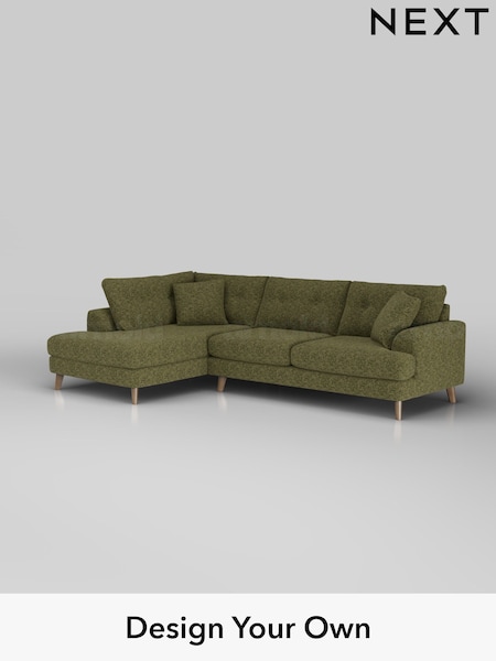 Chunky Chenille/Dark Moss Green Parker Buttoned Back (W42252) | £2,425