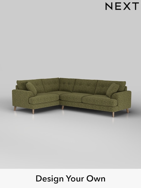 Chunky Chenille/Dark Moss Green Parker Buttoned Back (W42252) | £2,475