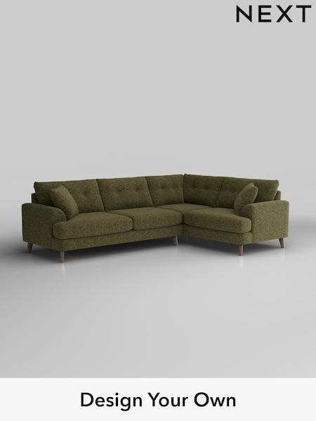 Chunky Chenille/Dark Moss Green Parker Buttoned Back (W42252) | £2,475