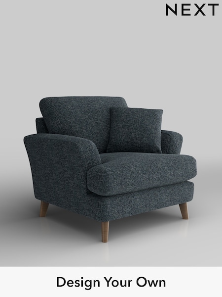 Chunky Chenille/Dark Navy Blue Conway Relaxed Sit (W42260) | £875