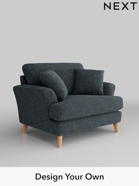 Chunky Chenille/Dark Navy Blue Conway Relaxed Sit (W42260) | £975