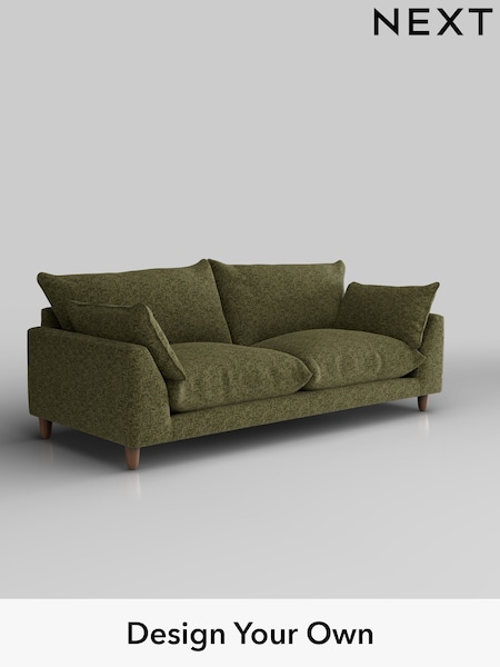 Chunky Chenille/Dark Moss Green Noa Deep Relaxed Sit (W42262) | £1,275