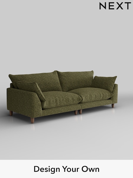 Chunky Chenille/Dark Moss Green Noa Deep Relaxed Sit (W42262) | £1,375