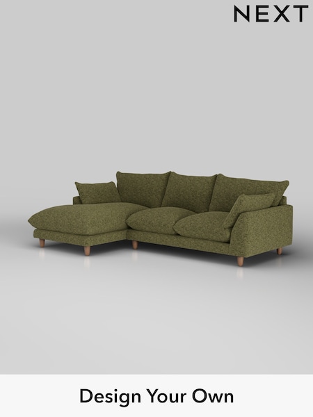 Chunky Chenille/Dark Moss Green Noa Deep Relaxed Sit (W42262) | £1,875