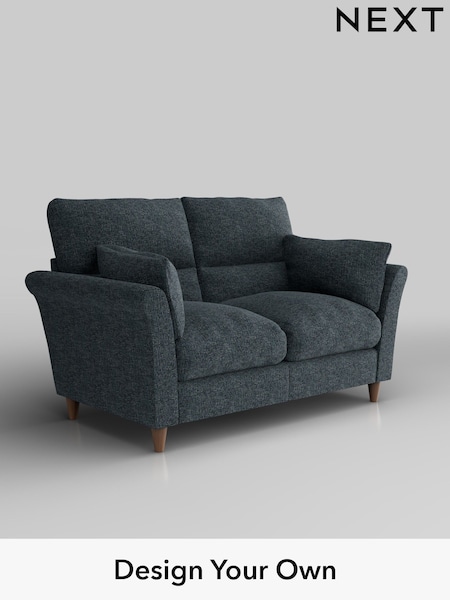 Chunky Chenille/Dark Navy Blue Hartley Highback Relaxed Sit (W42263) | £1,125
