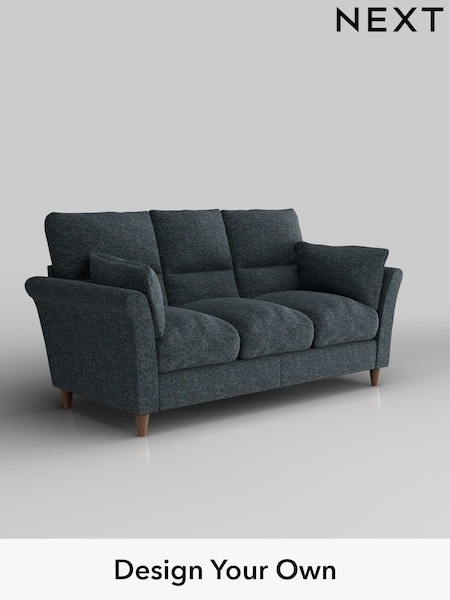 Chunky Chenille/Dark Navy Blue Hartley Highback Relaxed Sit (W42263) | £1,325