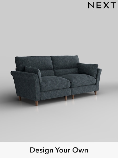 Chunky Chenille/Dark Navy Blue Hartley Highback Relaxed Sit (W42263) | £1,425